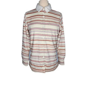Orville Multicolir Sherpa Fleece Lined Shirt Jacket Shacket Size Small